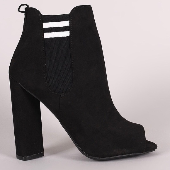 Black Open-Toe Booties - Picture 1 of 4